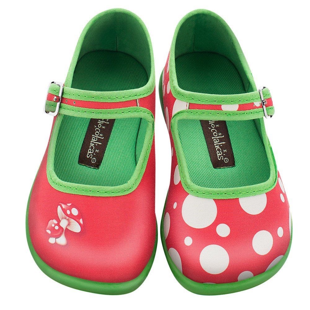 Mini Mary Janes for toddler Red,white and green